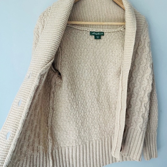 Eddie Bauer Vintage Tan Cable Knit Cardigan - Picture 9 of 9